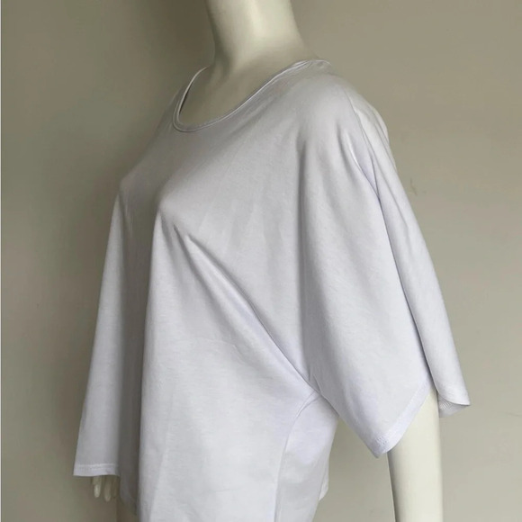 ANGELA Womens Sz Medium Solid Basic Dolman Short Sleeve Top NWOT - Picture 3 of 7